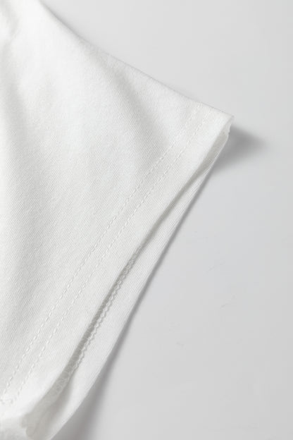 Leopard Bow Embroidered Short Sleeve T-Shirt