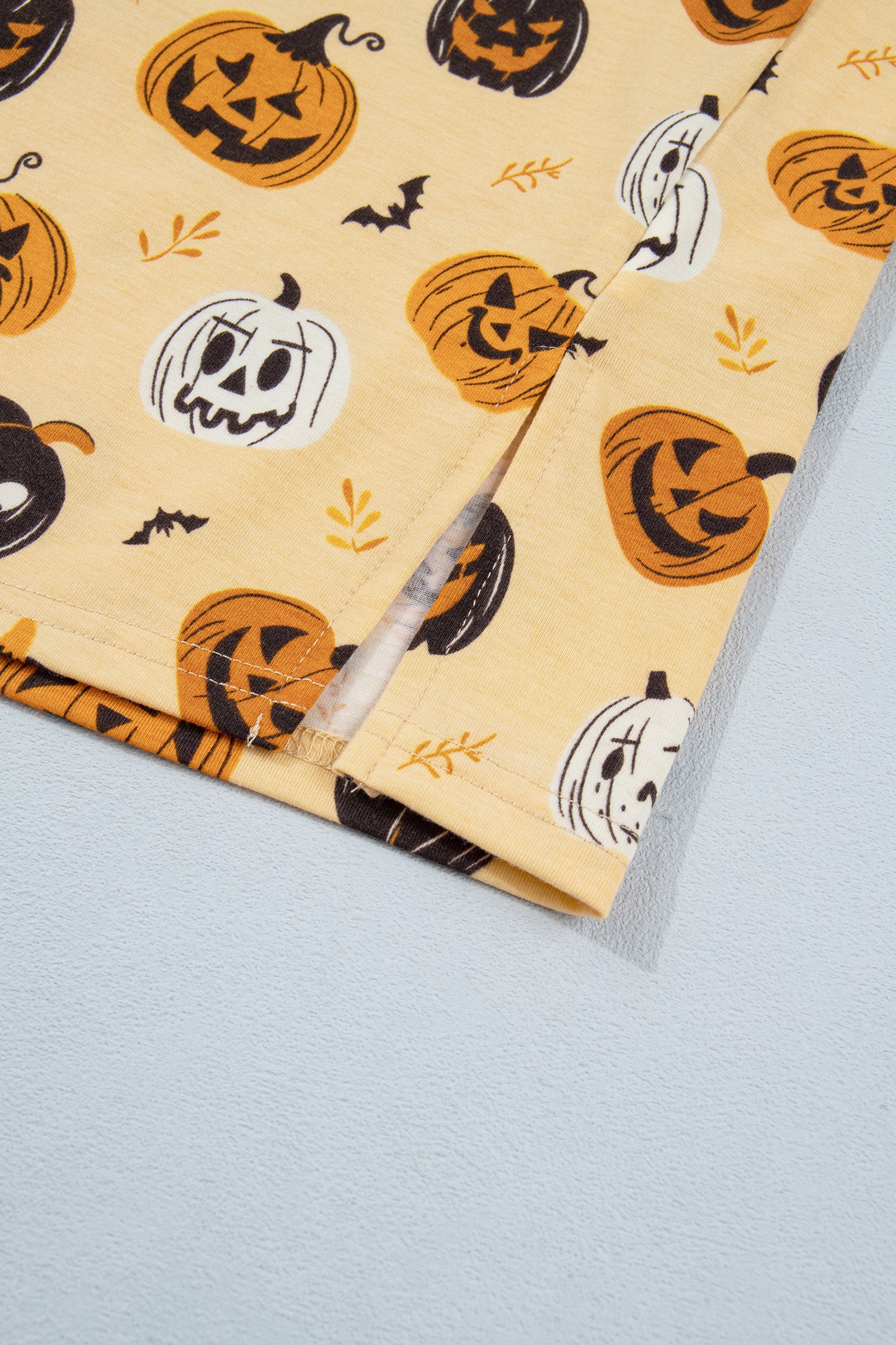 Halloween Jack-O-Lantern Ruffle Top & Shorts Lounge Set