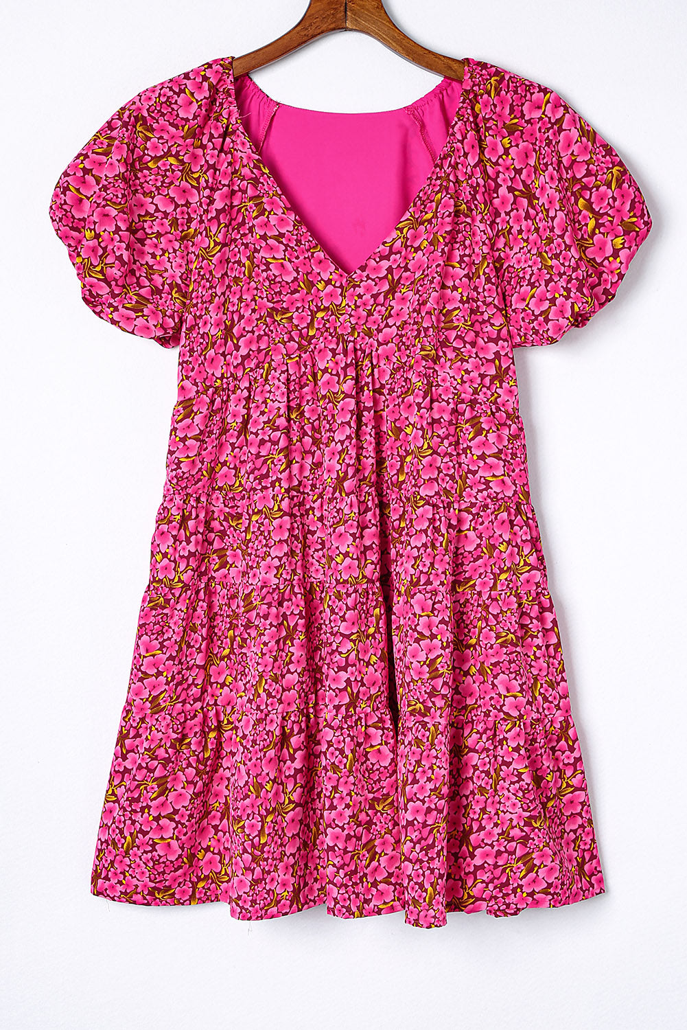 Floral Puff Sleeve Babydoll Dress