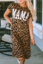 MAMA Leopard Crewneck T-Shirt Dress