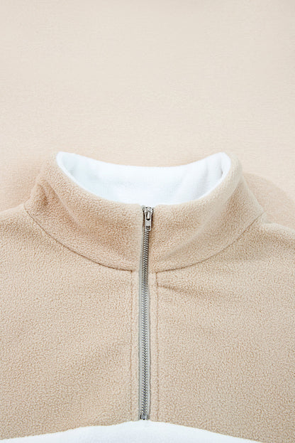 Colorblock Fleece Half Zip Long Sleeve Sweatshirt