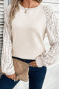 Eyelet Long Sleeve Quilted Top