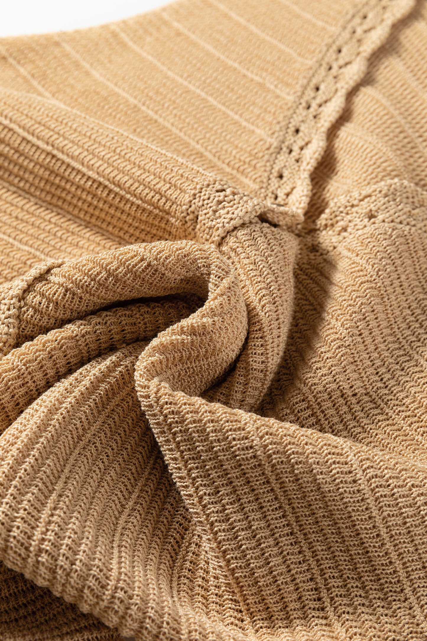 Boho Solid Eyelet Trim Buttoned Sweater Vest