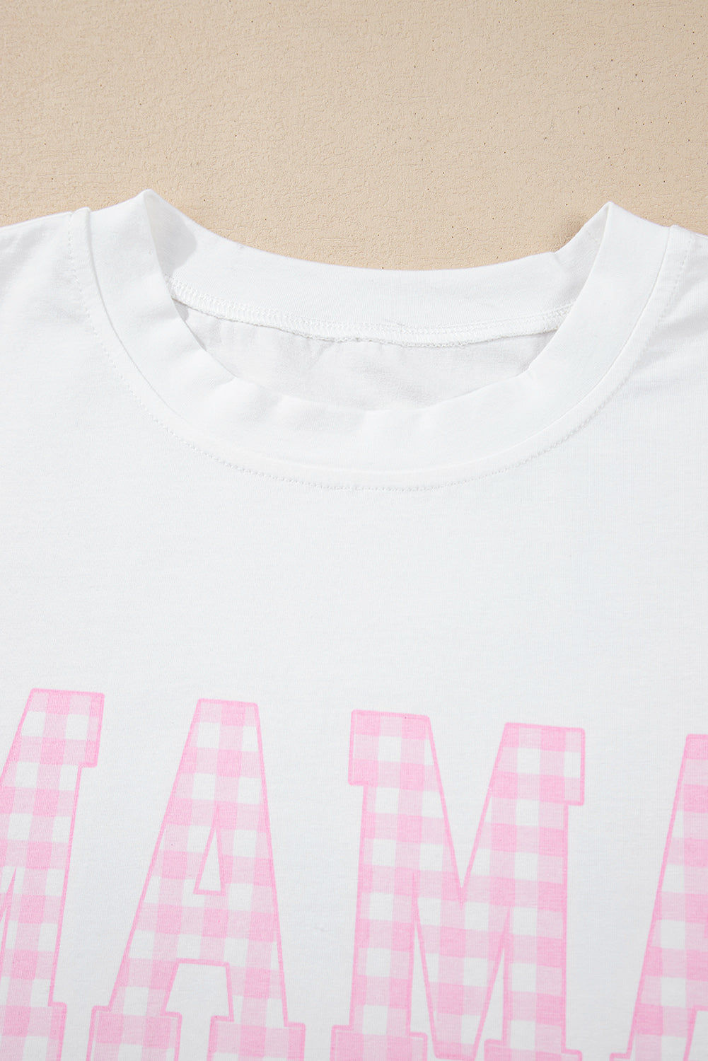 MAMA Tee and Plaid Shorts Lounge Set