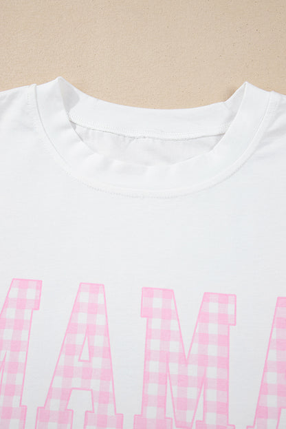 MAMA Tee and Plaid Shorts Lounge Set