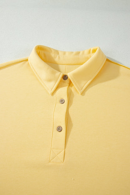Plus Size Solid Polo Tee & Elastic Waist Shorts