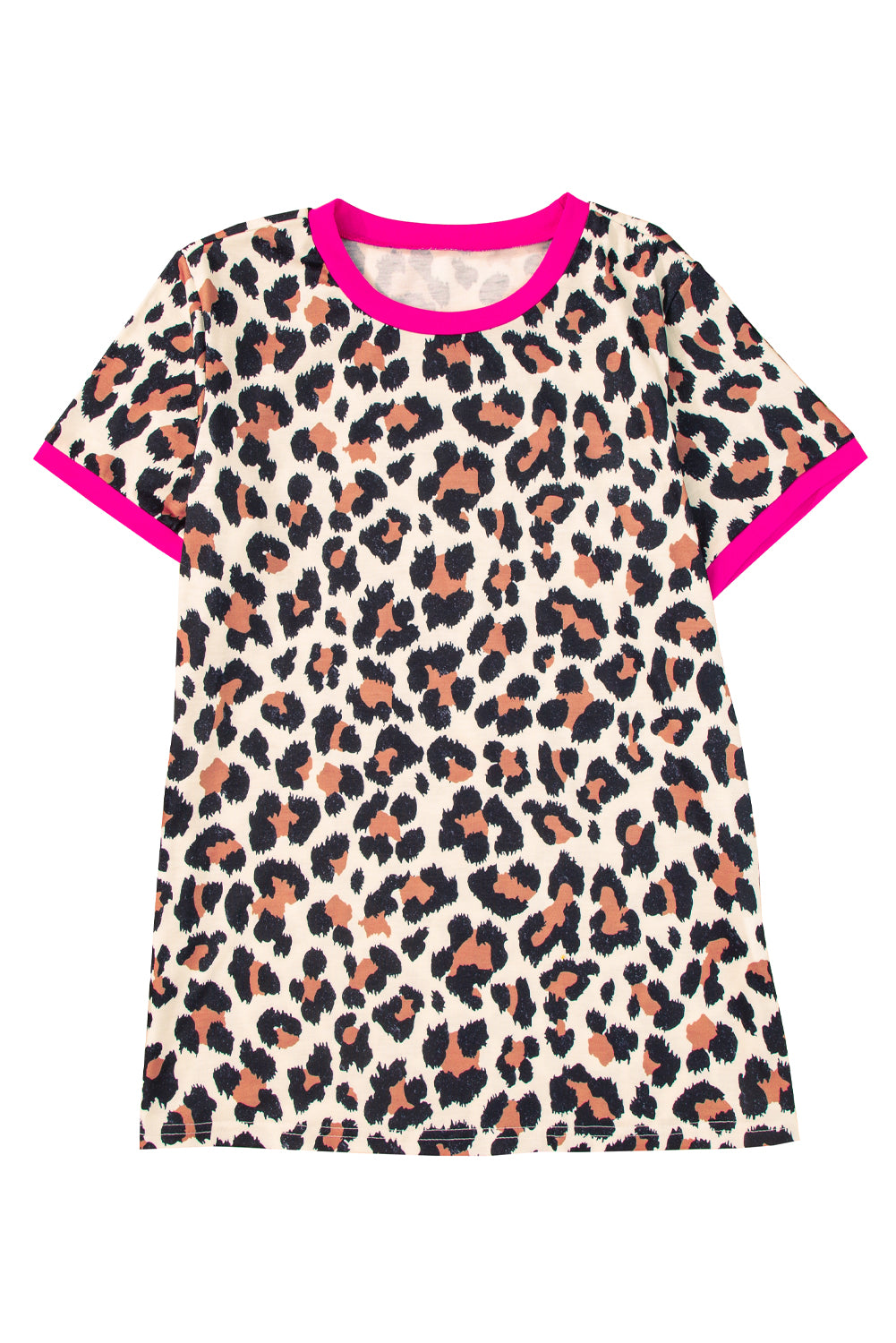 Leopard Contrast Trim T-Shirt