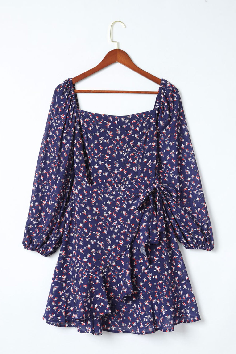 Floral Smocked Square Neck Dress