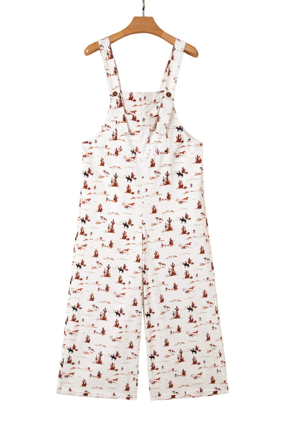 Western Adjustable Buttoned Strap Dungaree Jumpsuit