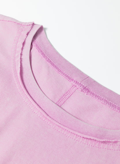 Mineral Wash Drop Shoulder Raw Edge Tee