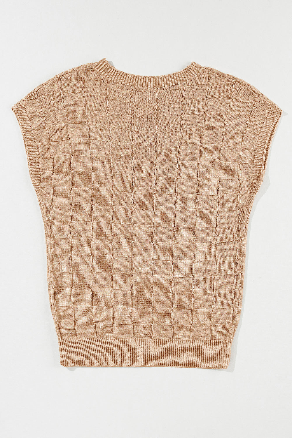 Lattice Textured Short Sleeve Sweater