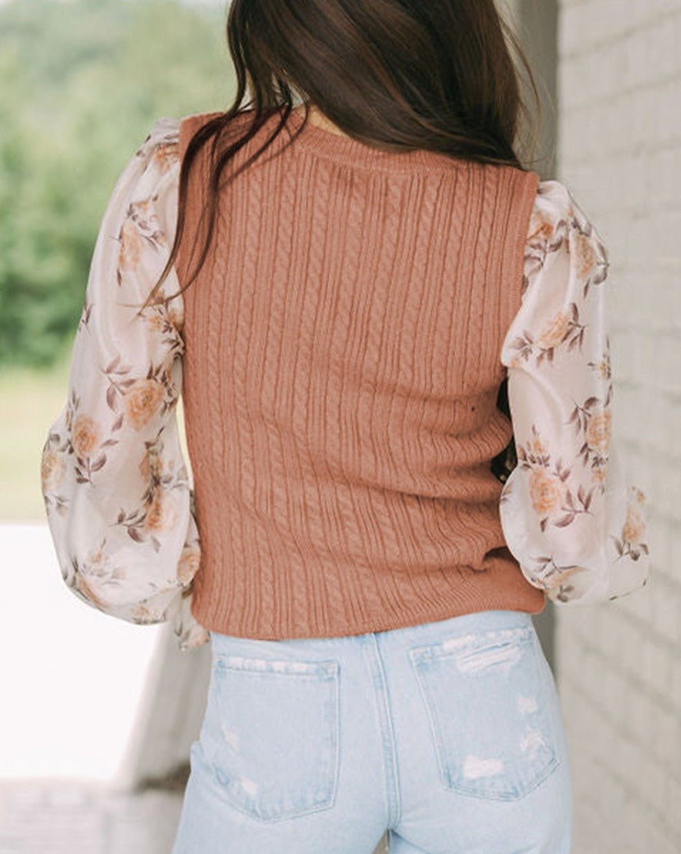 Floral Patchwork Fleece Sweater