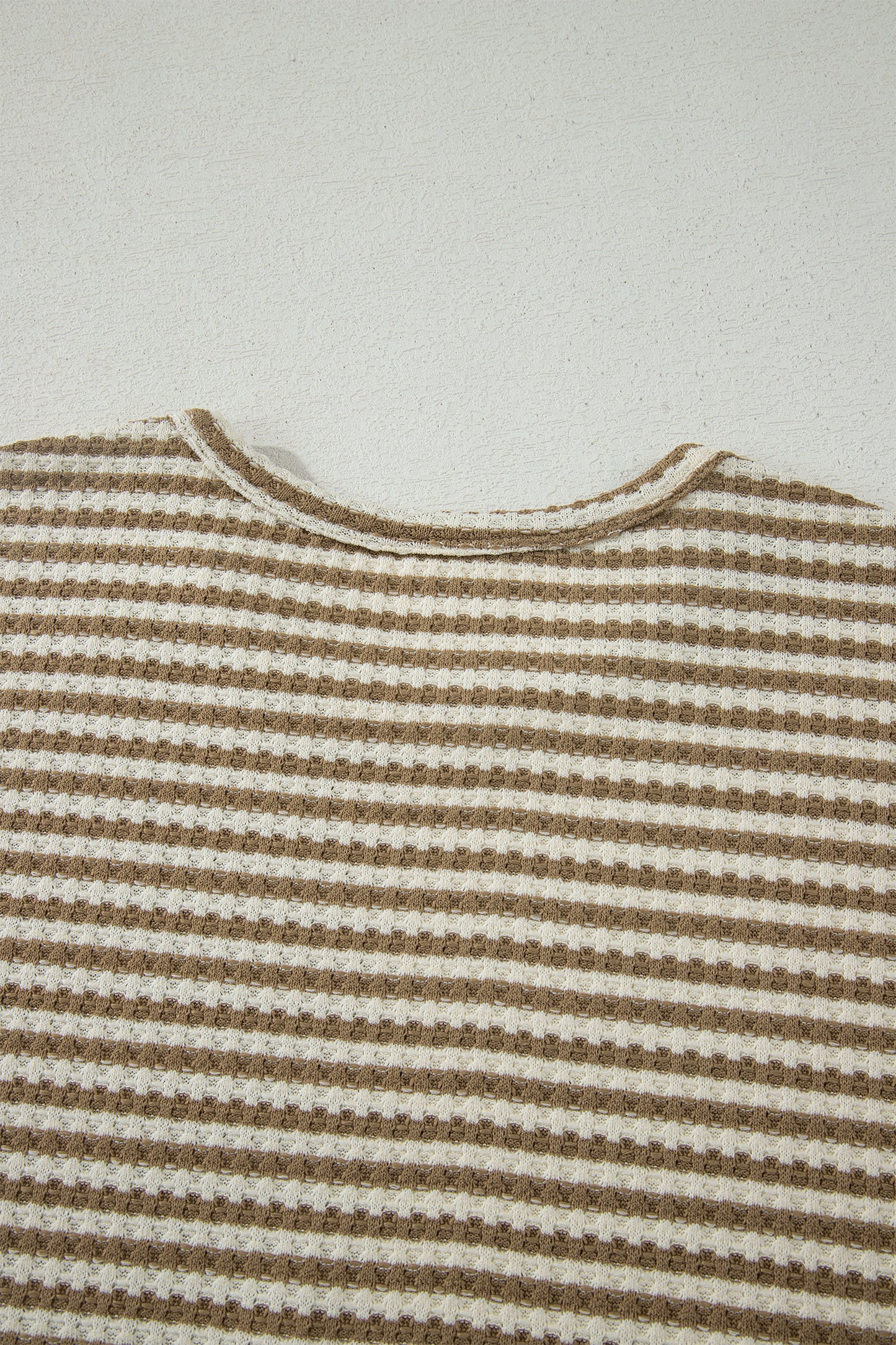 Stripe Textured Knit Top & Shorts Set