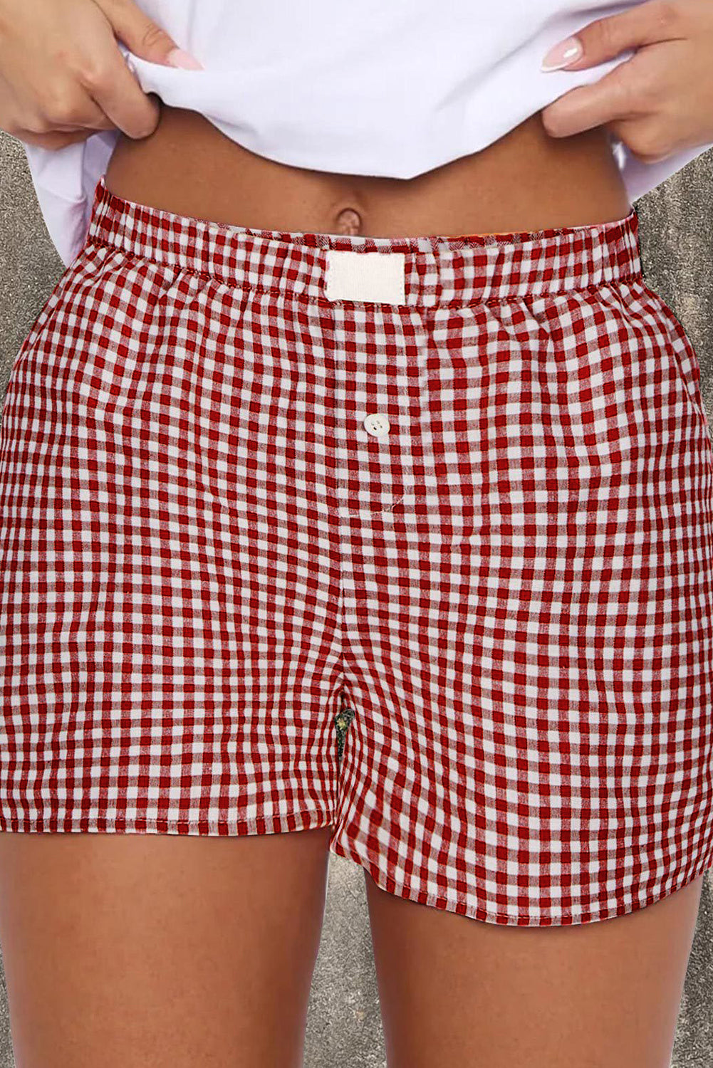 Plaid Gingham High Waist Shorts