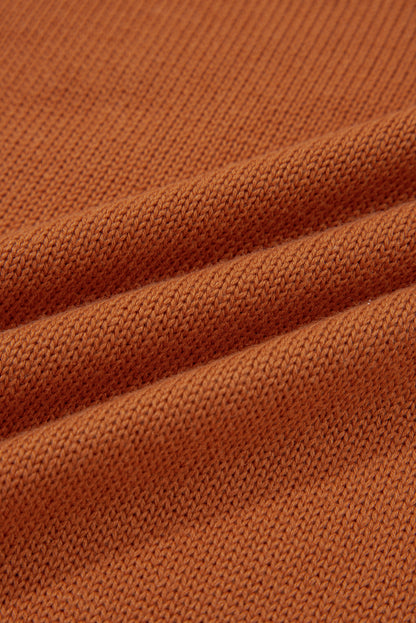 Solid Ribbed Drop Shoulder Sweater