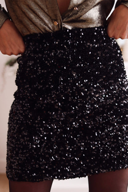 Sequin Bodycon Mini Skirt