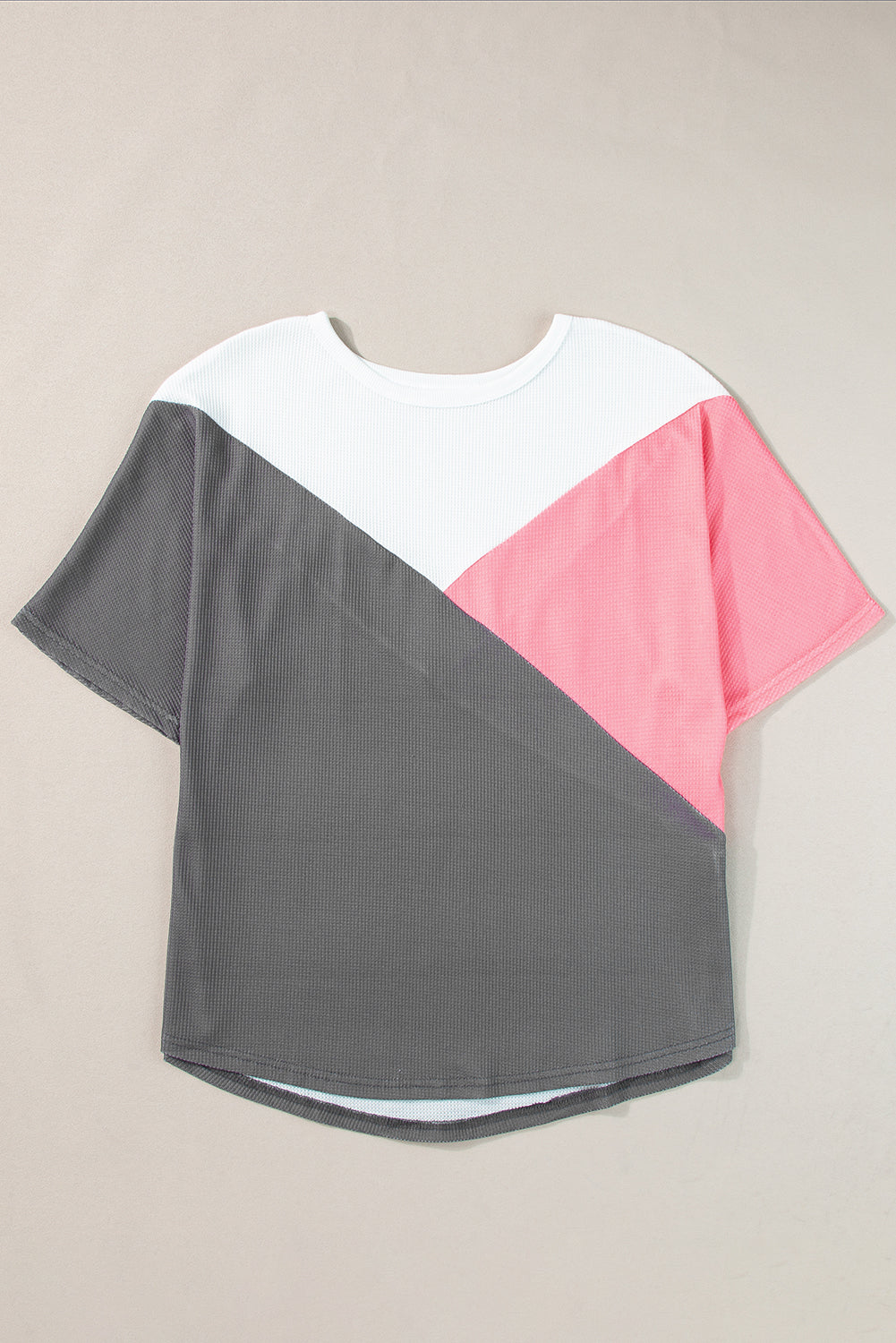 Colorblock Waffle Short Sleeve T-Shirt