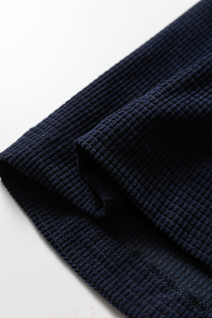 Textured Knit Pocketed Drawstring Hooded Jacket