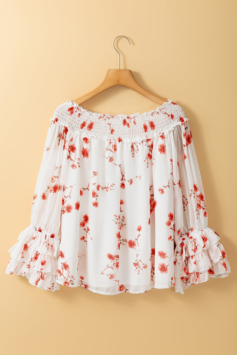 Floral Ruffle Off Shoulder Blouse