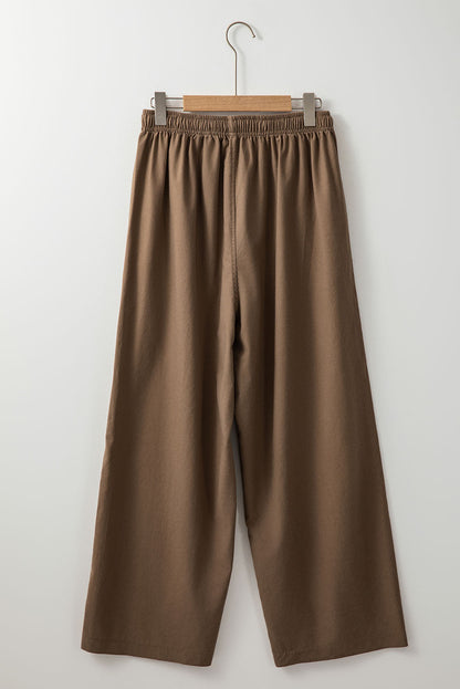 Drawstring Waist Wide Leg Pants