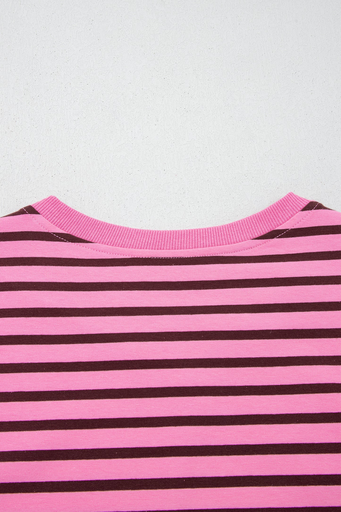 Stripe V-Neck Drop Shoulder Long Sleeve Top