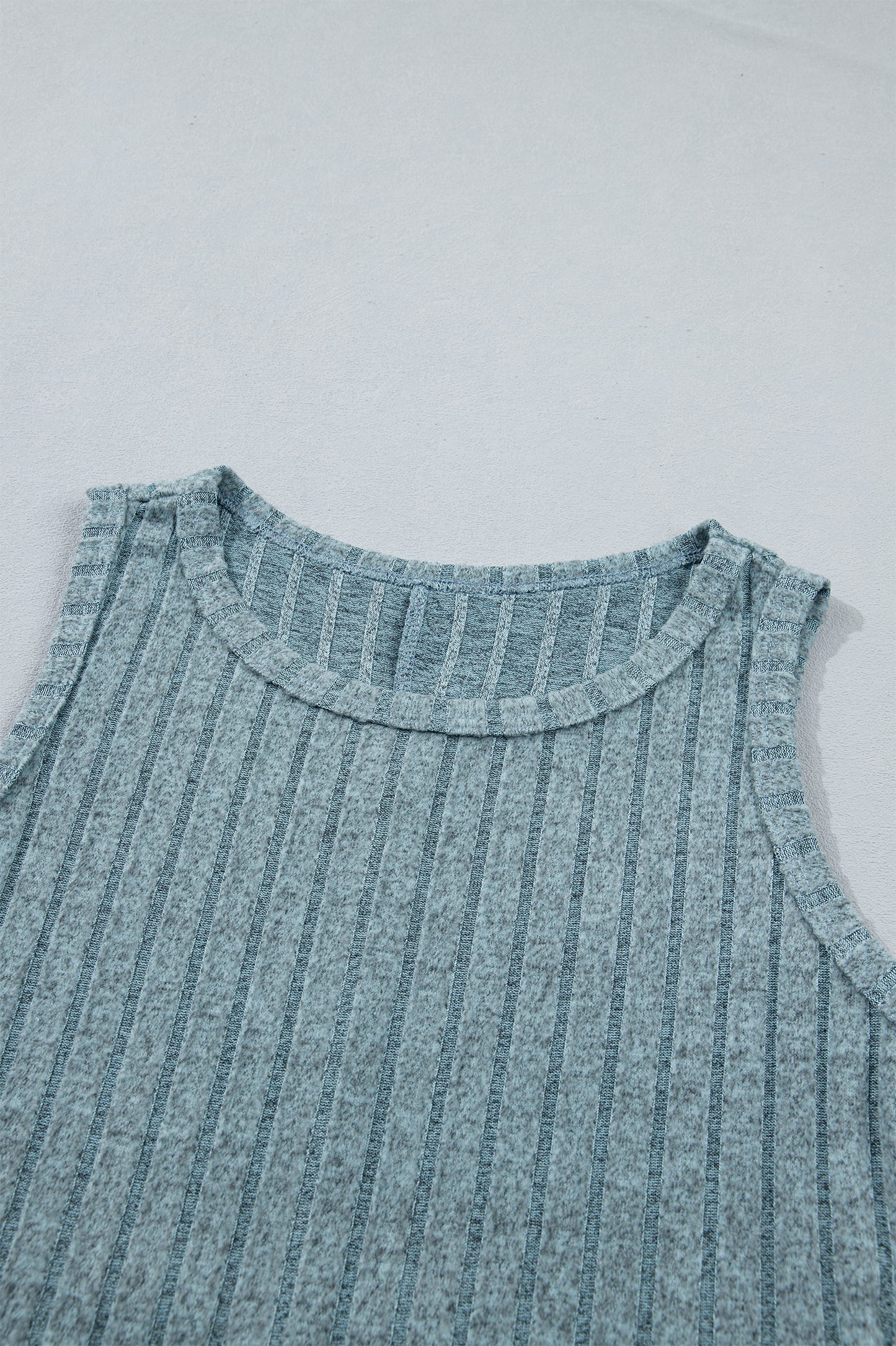 Solid Ribbed Knit Mineral Wash Tank Top