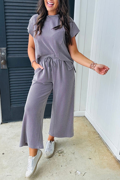 Corded T-Shirt and Pants Set