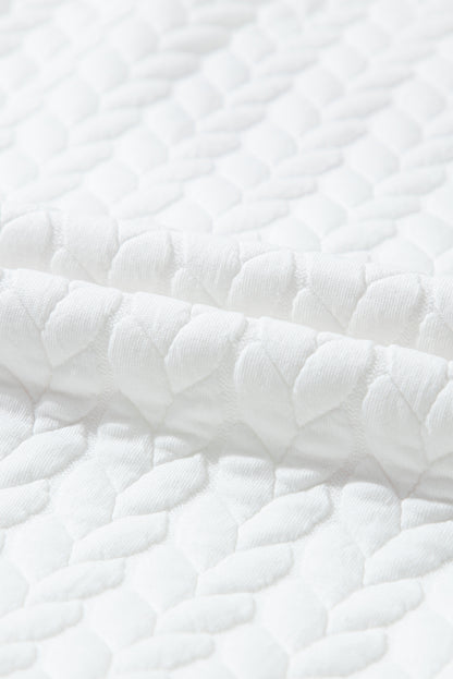 Embroidered Patch Cable Knit Pullover Sweatshirt