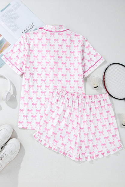 Bow Top and Shorts Pajama Set