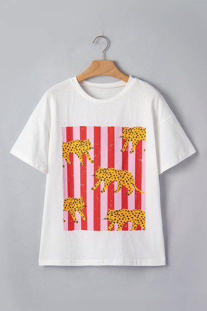 Cheetah Stripe Retro Graphic Tee