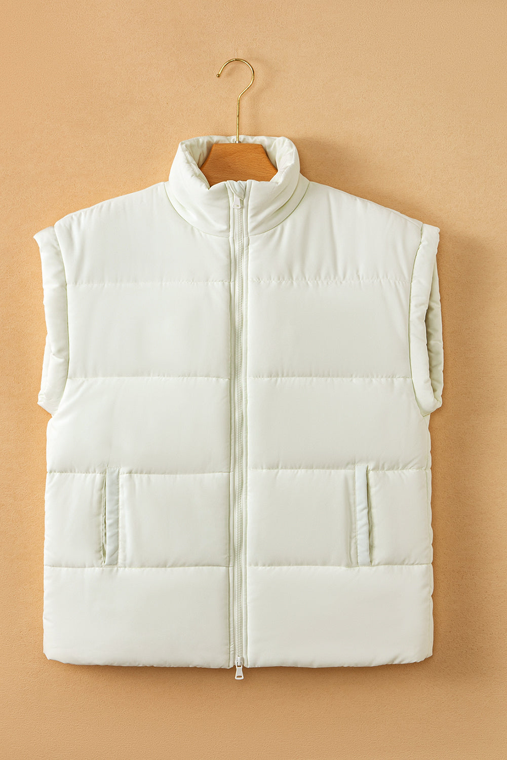 Zipper Stand Neck Puffer Vest