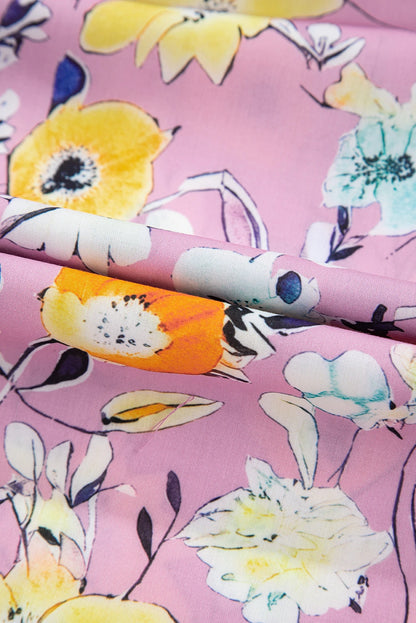 Floral Flutter Sleeve V-Neck Top