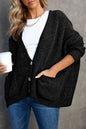 Button Front Pocketed Sweater Cardigan