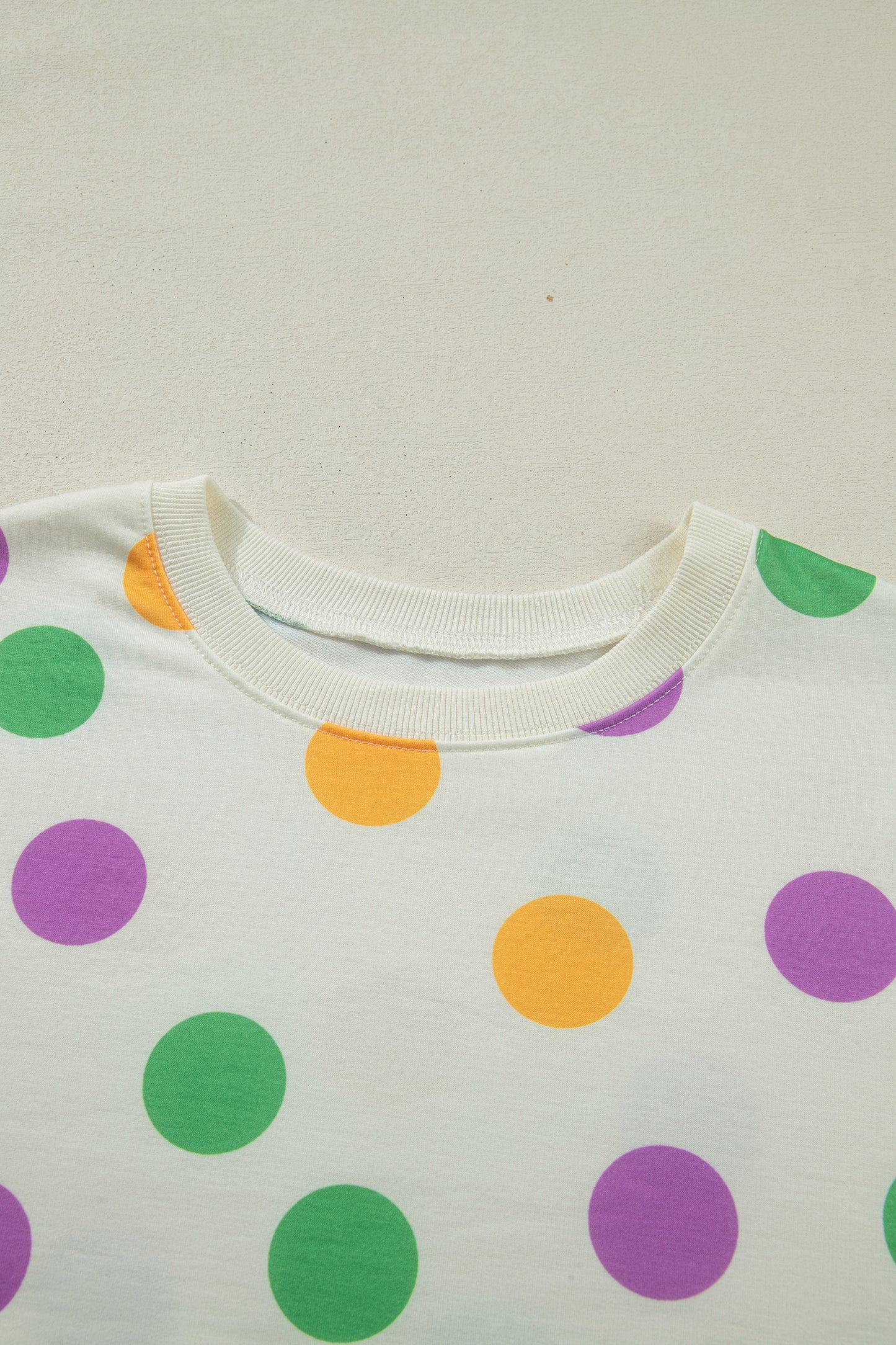 Polka Dot Pullover and Drawstring Shorts Set