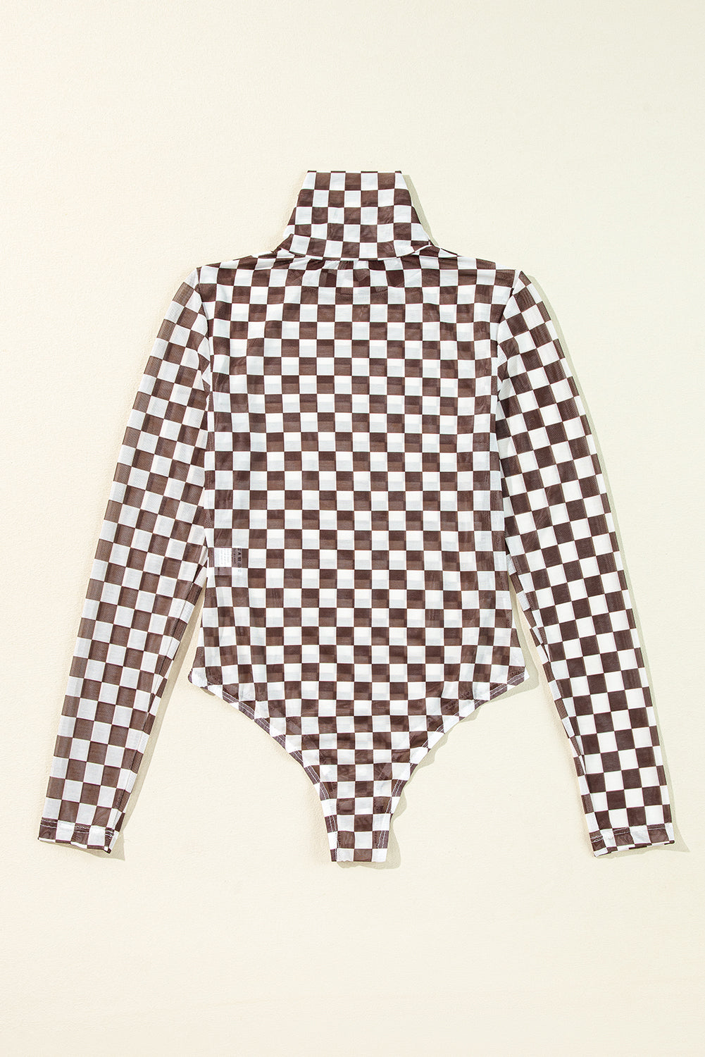 Checker Long Sleeve Turtleneck Bodysuit