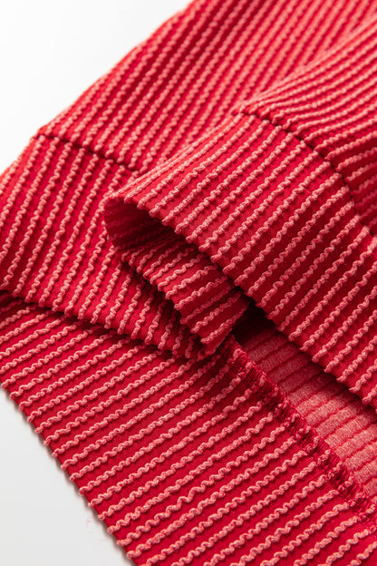 Christmas Merry Corded Knit Long Sleeve Top