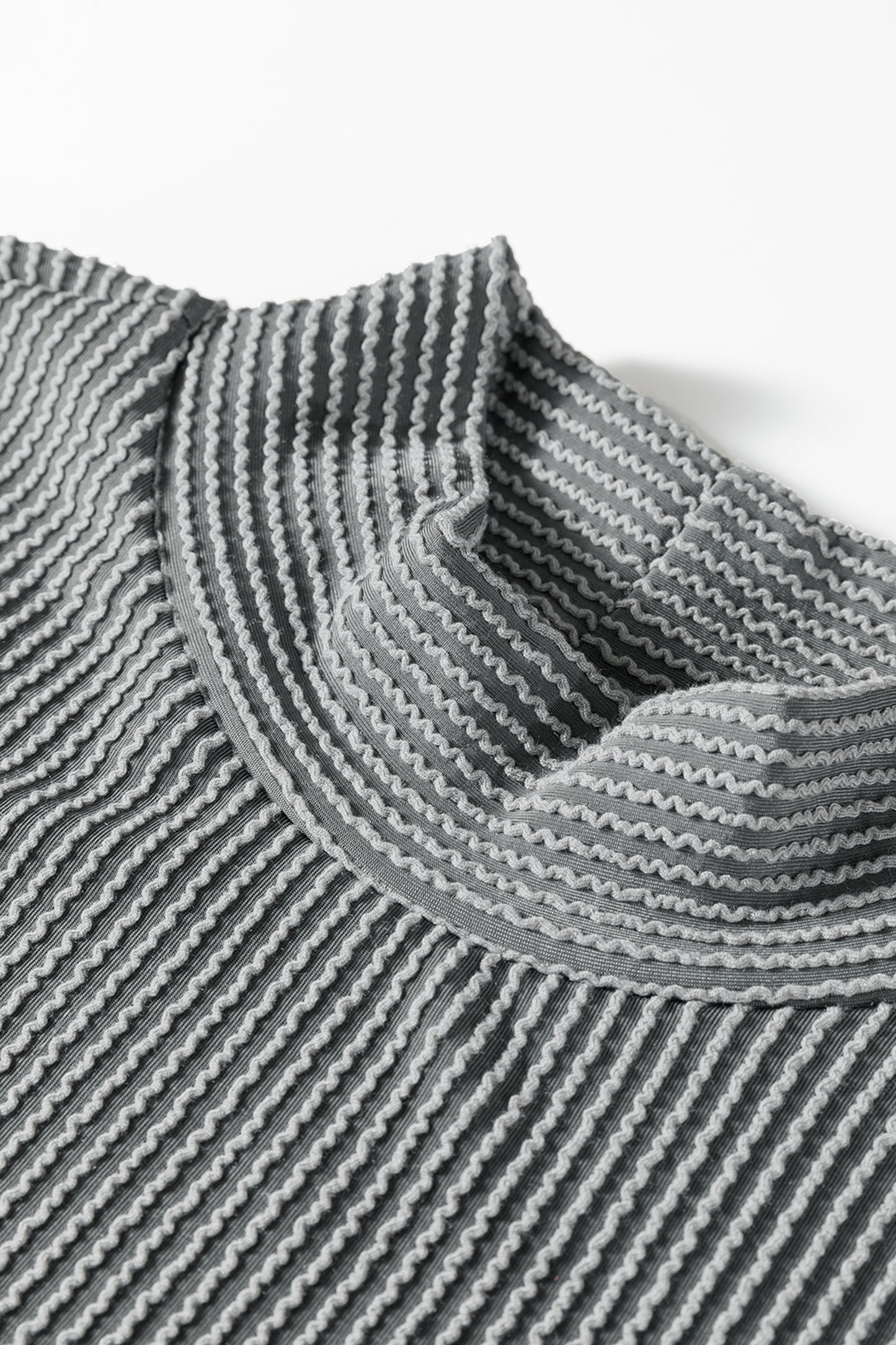 Corded Knit Mock Neck Tee and Pant Set