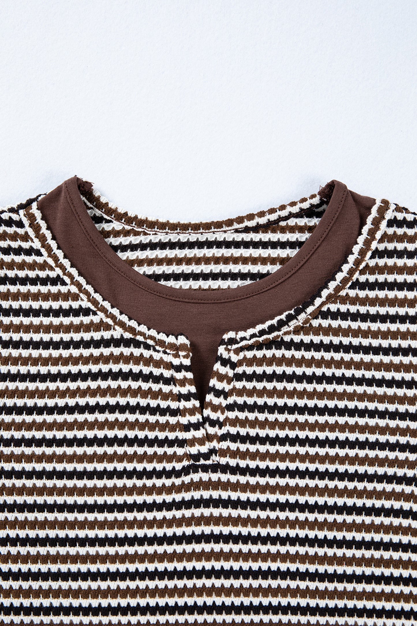 Stripe Textured Knit Long Sleeve T-Shirt