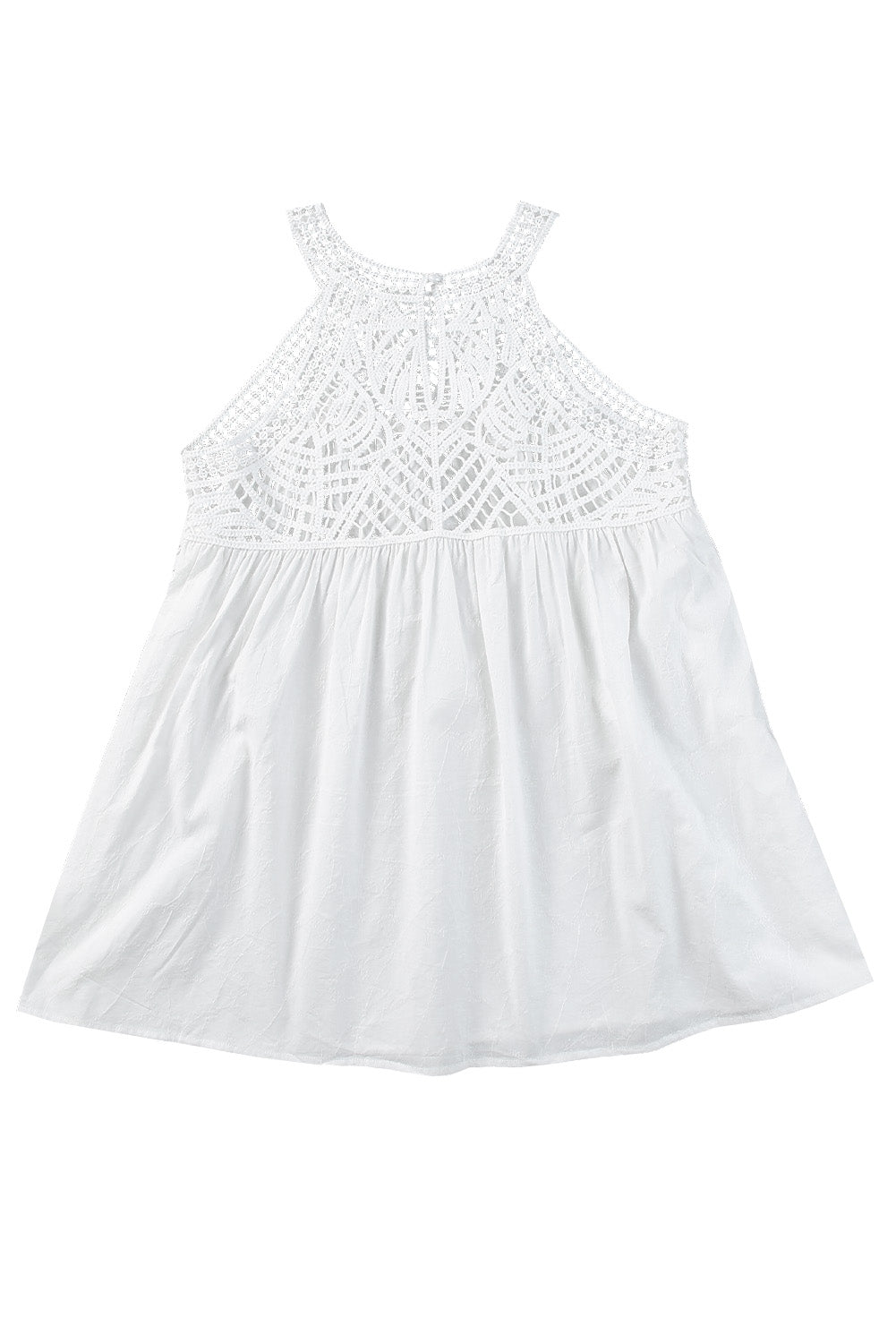 Crochet Lace Sleeveless Babydoll Top