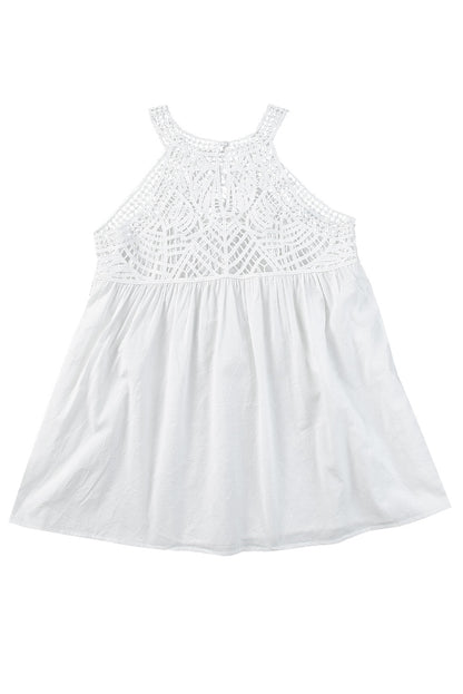 Crochet Lace Sleeveless Babydoll Top