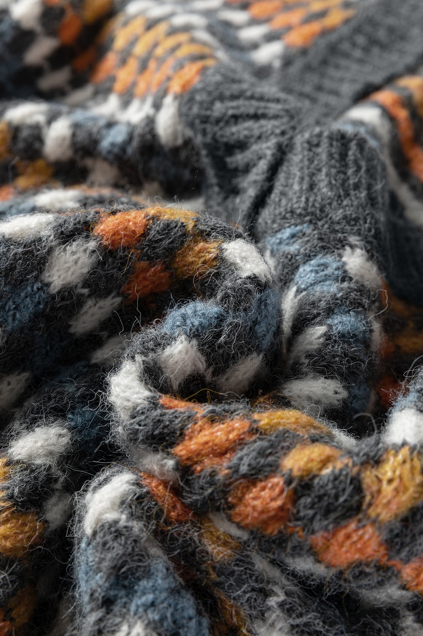 Dotty Knit Button-Up V-Neck Sweater Cardigan