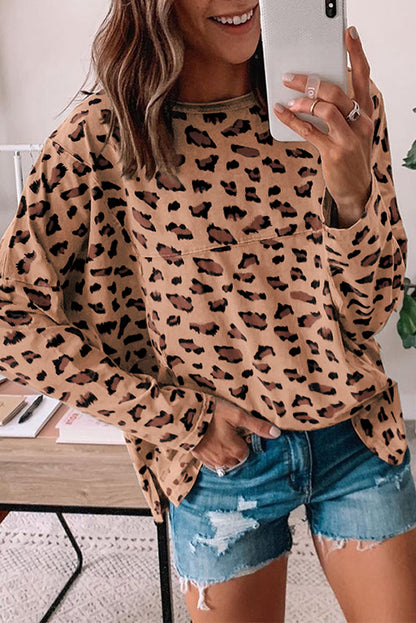 Leopard Loose Long Sleeve Top