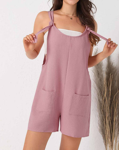 Adjustable Straps Pocketed Romper