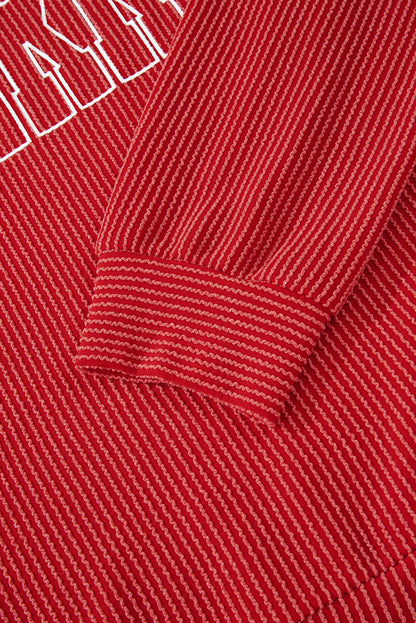 Plus Size Christmas MERRY Corded Knit Top