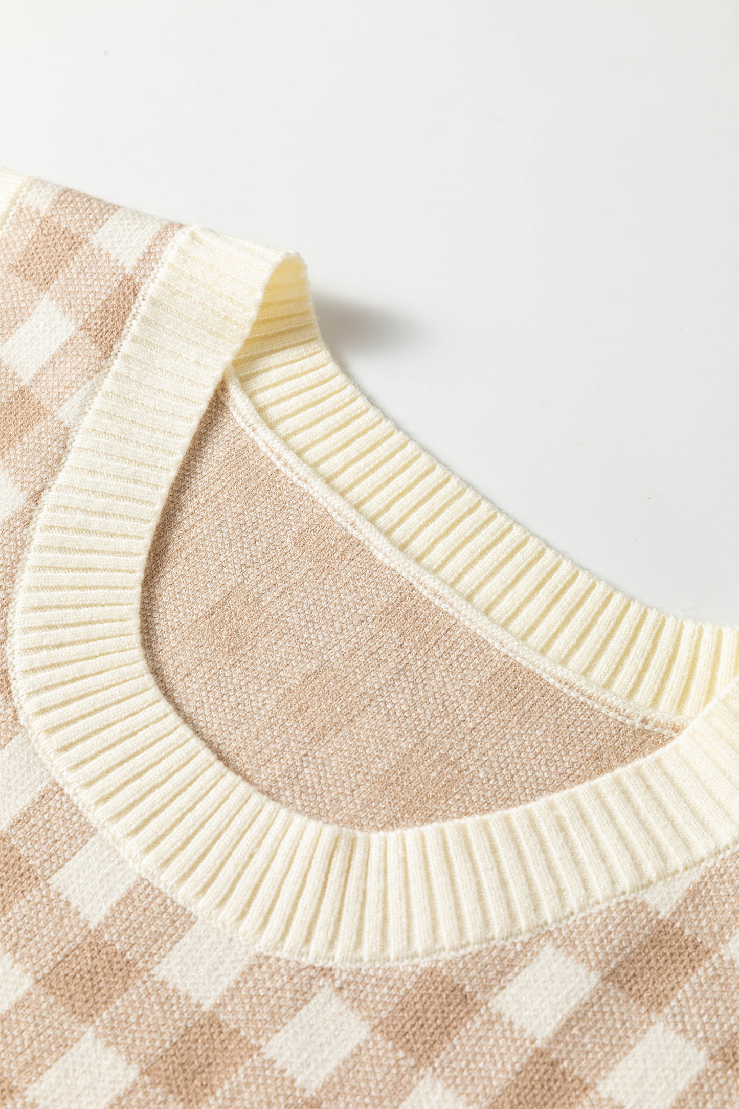 Gingham Detachable Shawl Wrap Sweater Tank