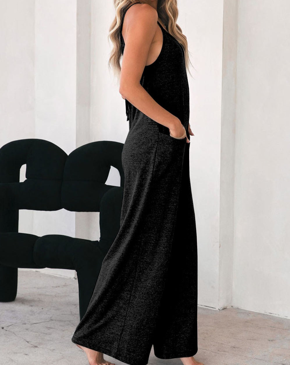 Spaghetti Strap Wide Leg Jumpsuit