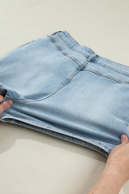 Bow Pocket Denim High Waist Shorts