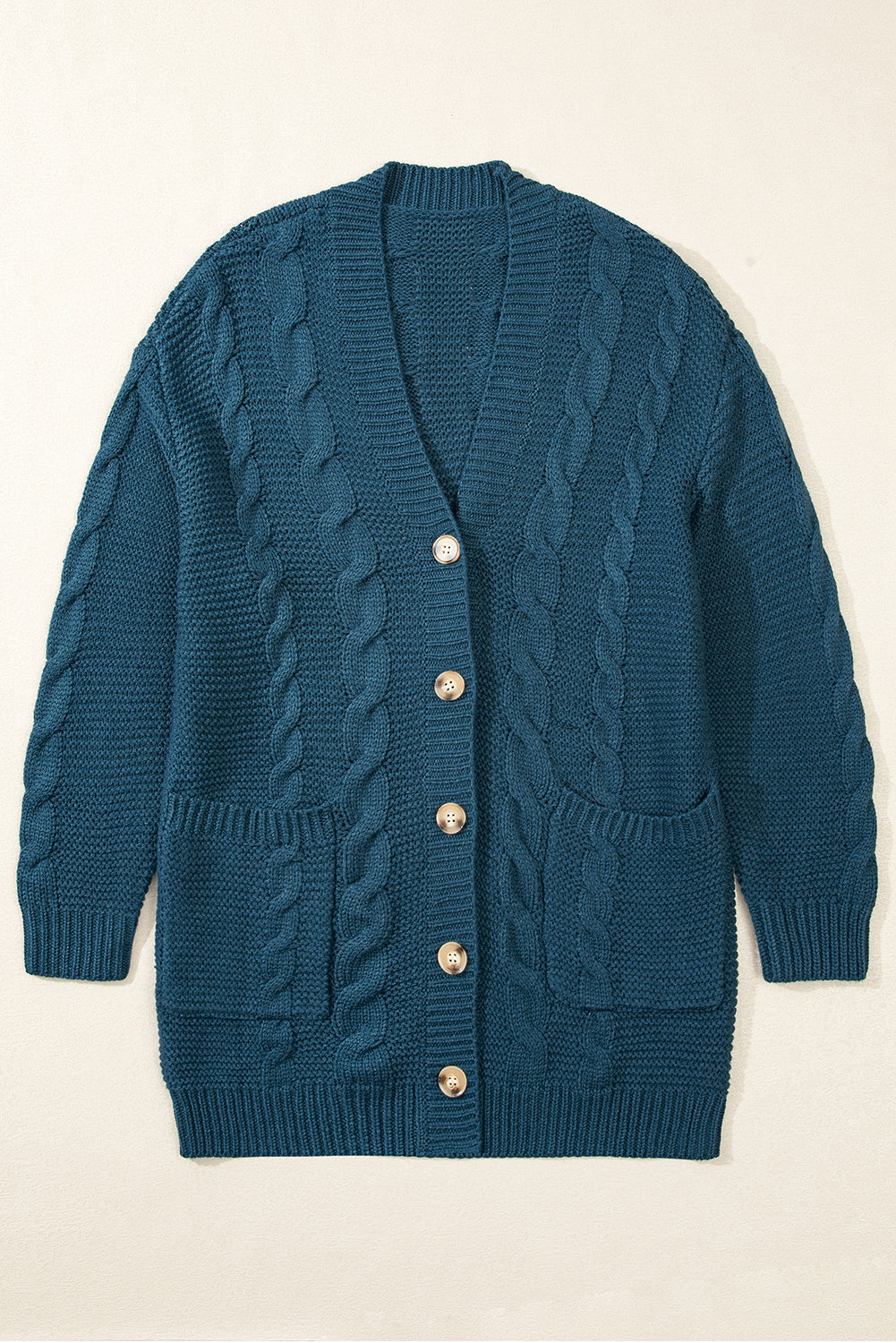 Cable Knit Button Front Cardigan