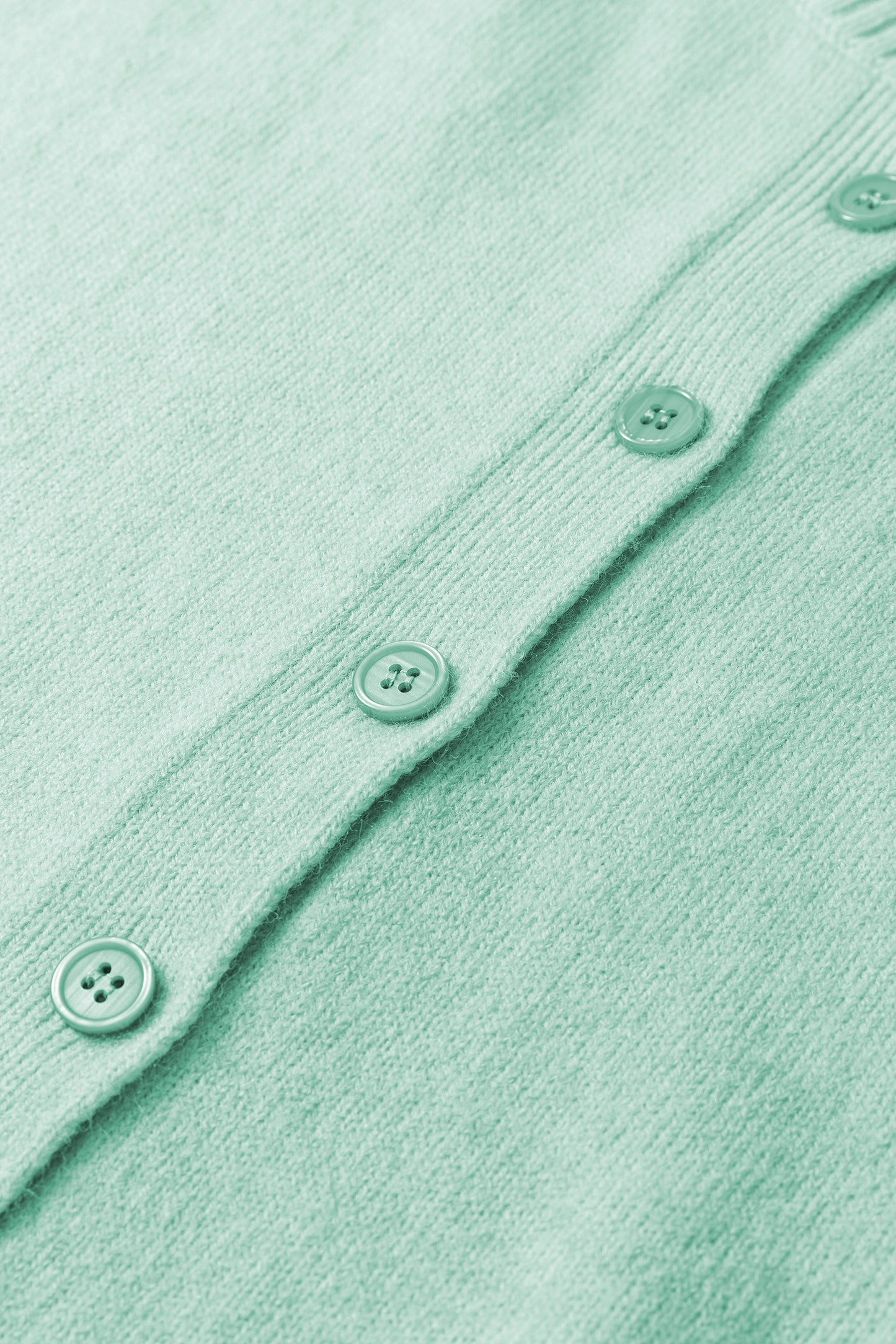 Solid 3/4 Sleeve Boxy Button-Down Cardigan