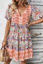 Boho Ruffle Split V-Neck Dress